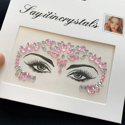 1Pcs 3D Rhinestone Face Tattoo Stickers