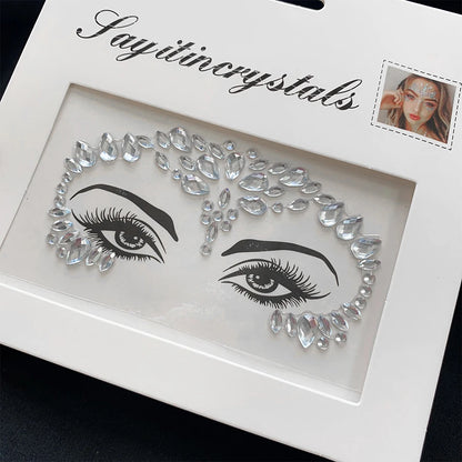 1Pcs 3D Rhinestone Face Tattoo Stickers