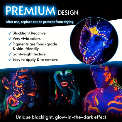 Tvättbar vattenlöslig ansiktsmålning - UV NEON