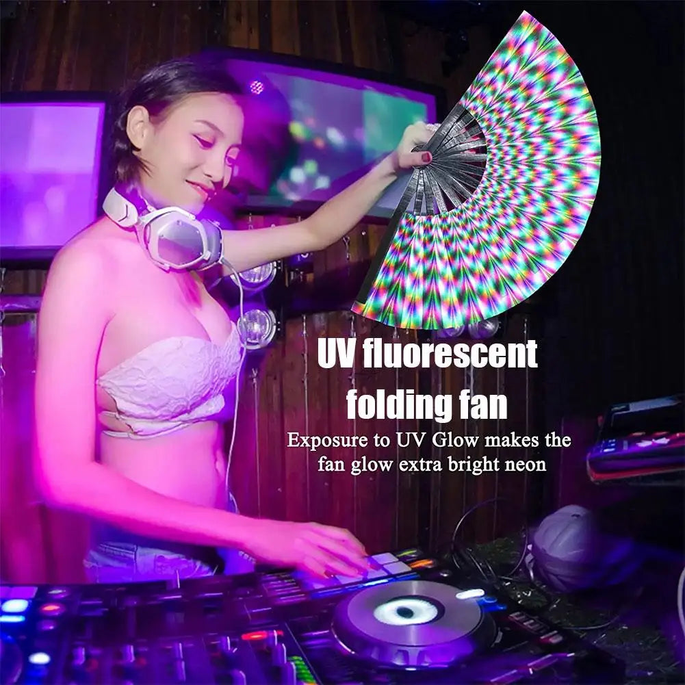 33cm Large Folding Hand Rave Fan Chinease/Japanese Gradient