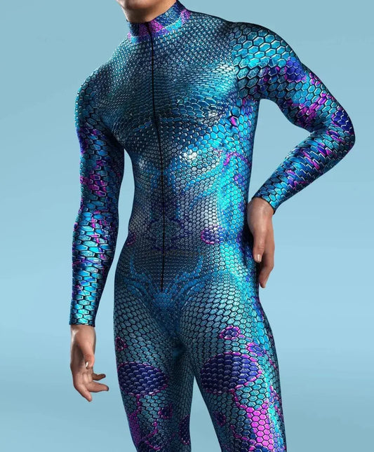 Cosplay-dräkt för män Fram Dragkedja Flerfärgad Zentai
