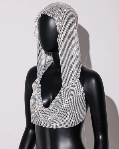 Glänsande strass Fishnet, Cover Up Party Club