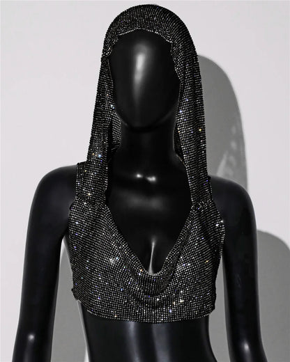 Glänsande strass Fishnet, Cover Up Party Club