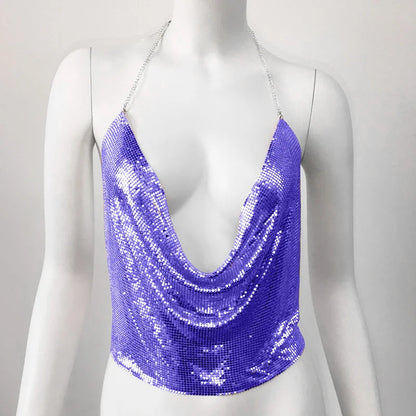 Cropped Toppar Glitter Beach Club