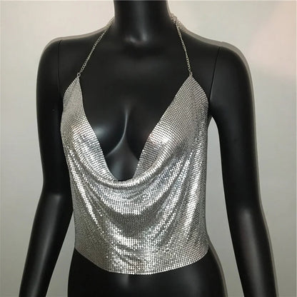 Cropped Toppar Glitter Beach Club
