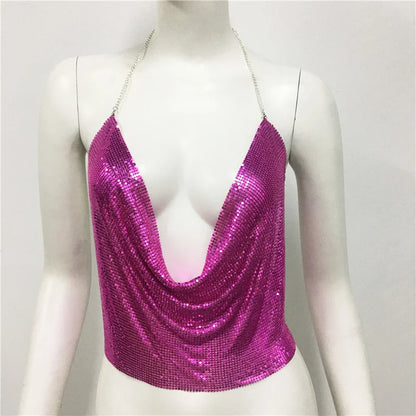 Cropped Toppar Glitter Beach Club