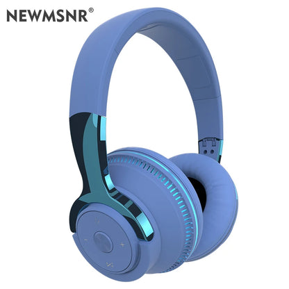 NEWMSNR Tung bas Färgglad Ljus Gamer-headset Bluetooth-hörlurar Huvudmonterade brusreducering Trådlösa hörlurar för iPhone