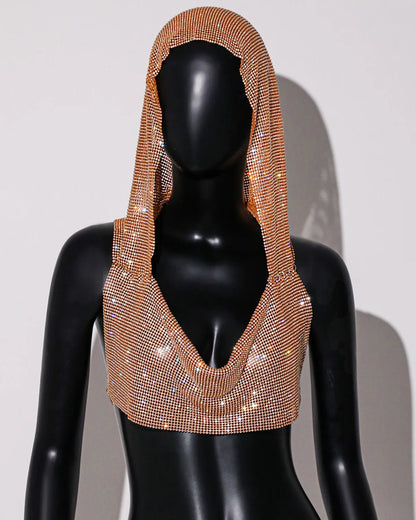 Glänsande strass Fishnet, Cover Up Party Club