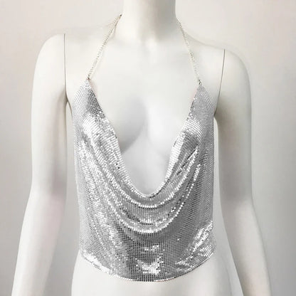 Cropped Toppar Glitter Beach Club