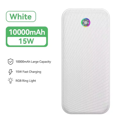 Rocoren 22,5W 20000mAh Power Bank QC PD 3.0 Snabbladdning PowerBank Portable 10000mAh Externt batteri för iPhone 16 Pro Xiaomi m
