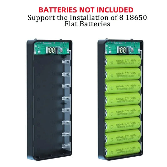 18650 batterihållare DIY-skal Dual USB Type C Charge Powerbank-fodral för iPhone Xiaomi 18650 Batteri Power Bank-fodral Förvaringsbox