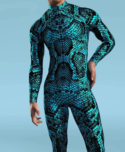 Cosplay-dräkt för män Fram Dragkedja Flerfärgad Zentai