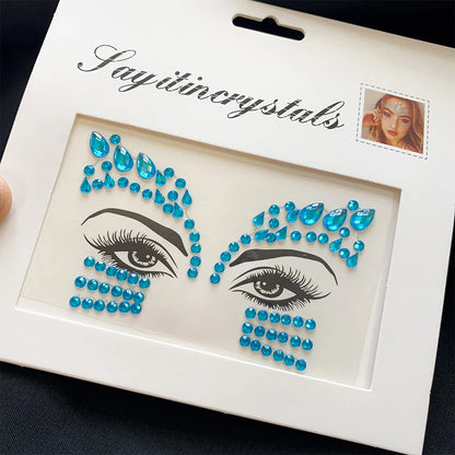 1Pcs 3D Rhinestone Face Tattoo Stickers