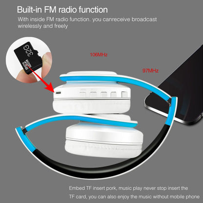 2025 Colorfuls Music Hörlurar Trådlösa stereohörlurar Bluetooth-headset med mikrofonstöd TF-kort Telefonsamtal